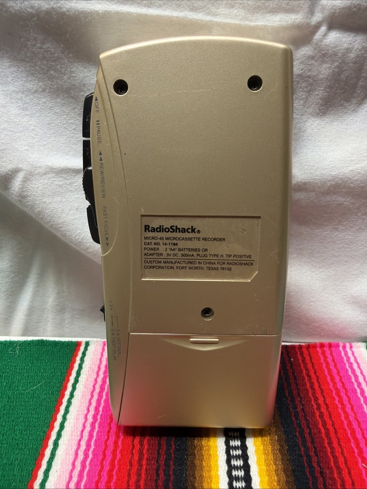 Radio Shack Micro-45 VOX Microcassette Recorder 14-1184 Missing Accessories ￼