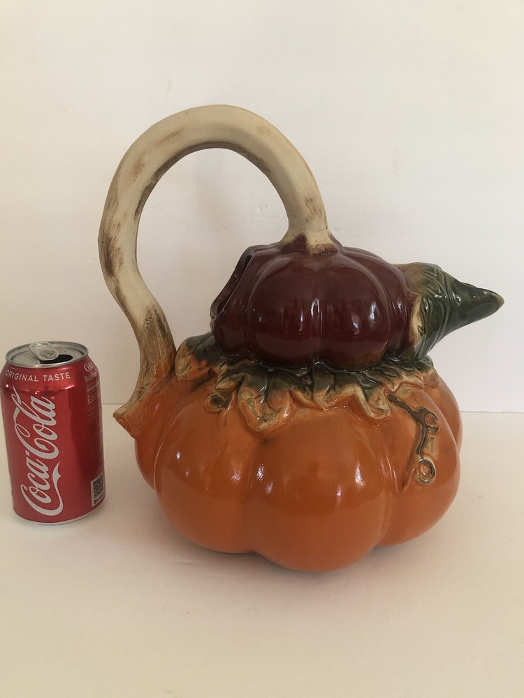 Vintage Ceramic Pumpkin Gourd Pitcher 1999