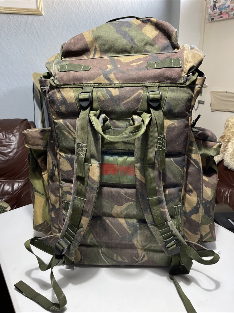 British Army Issue Rucksack + Frame Long Convoluted Back DPM + Side Pouches