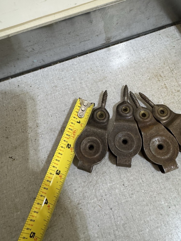 4 vintage small metal block pulleys