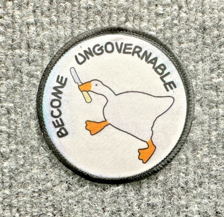 Goose Knife Morale Patch Hook & Loop "Become Ungovernable" Fun Meme