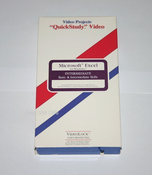 Video Projects Quick Study How to Learn Excel MS DOS Office Computer Skills VHS