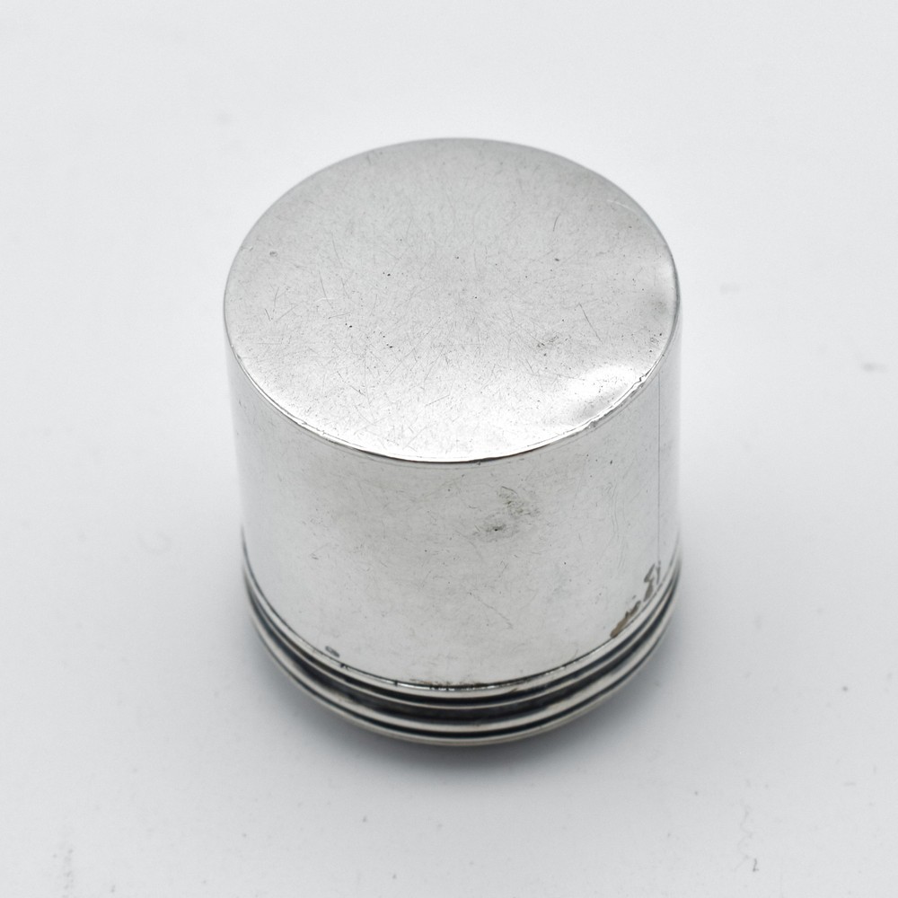 Antique Early Victorian Solid Silver Pill Box Snuff Pyx Box 1844