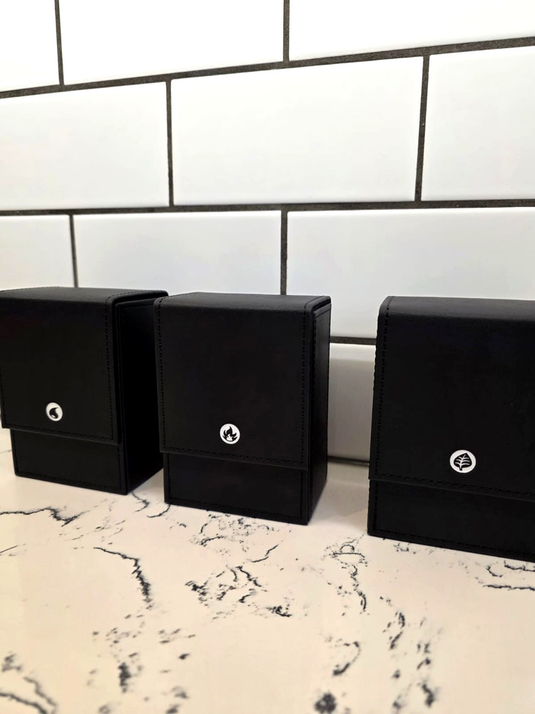 Pokemon TCG Classic Collection Deck Boxes - Fire Water Grass- Leather Deck Boxes