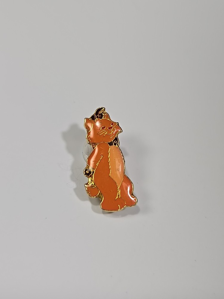 Orange Cartoon Cat Standing Lapel Pin