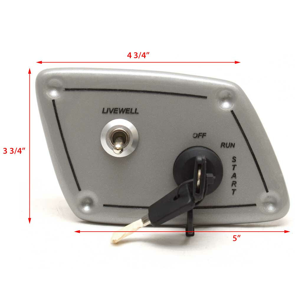 Tahoe Boat Ignition Switch Panel | Metallic Silver / Black