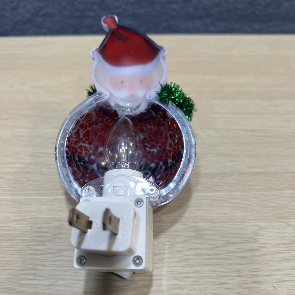Stained Glass Santa Night Light