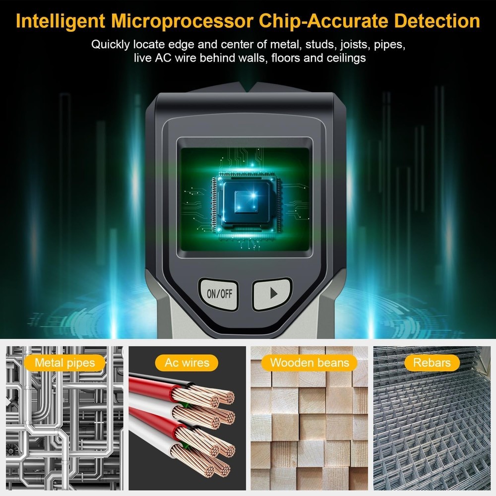 Versatile Stud Detector with Smart Chip & Audio Alerts for Safe Installations