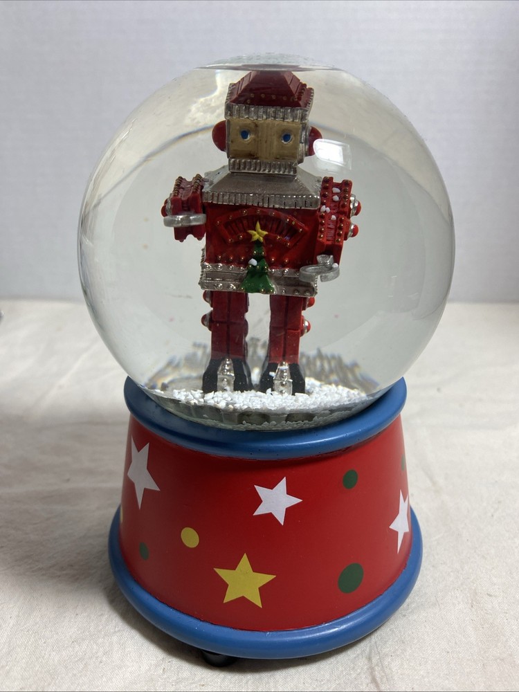 Robot  Christmas Musical Water Globe