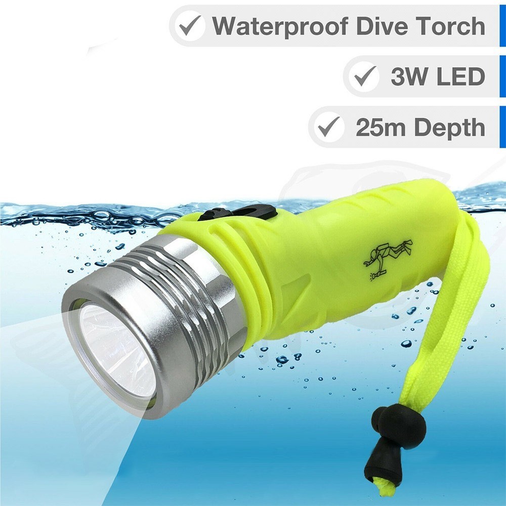 LED Diving Light Tool Flashlight 1pcs 9x5cm Fluorescent Green Super Bright