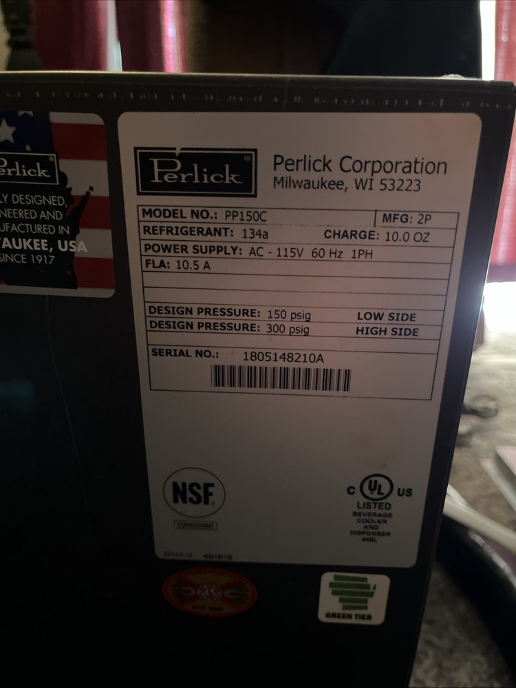 Perlick Glycol Alcohol Filtration System