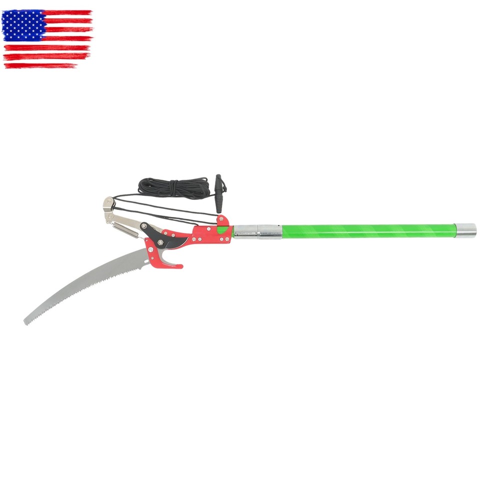 Tree Trimmer Pole Saw 30 Foot Green 9-Segment Extendable Design Easy Storage