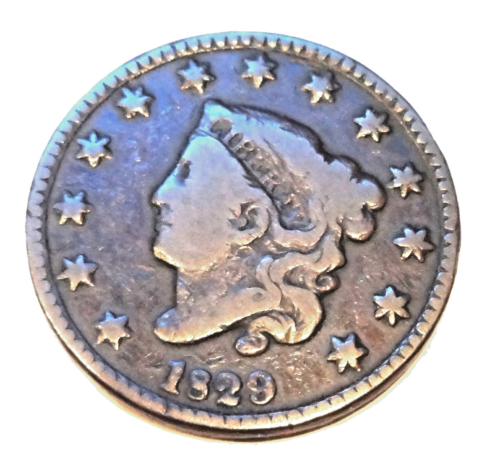 1829 Coronet Head Large Cent - Large Letters