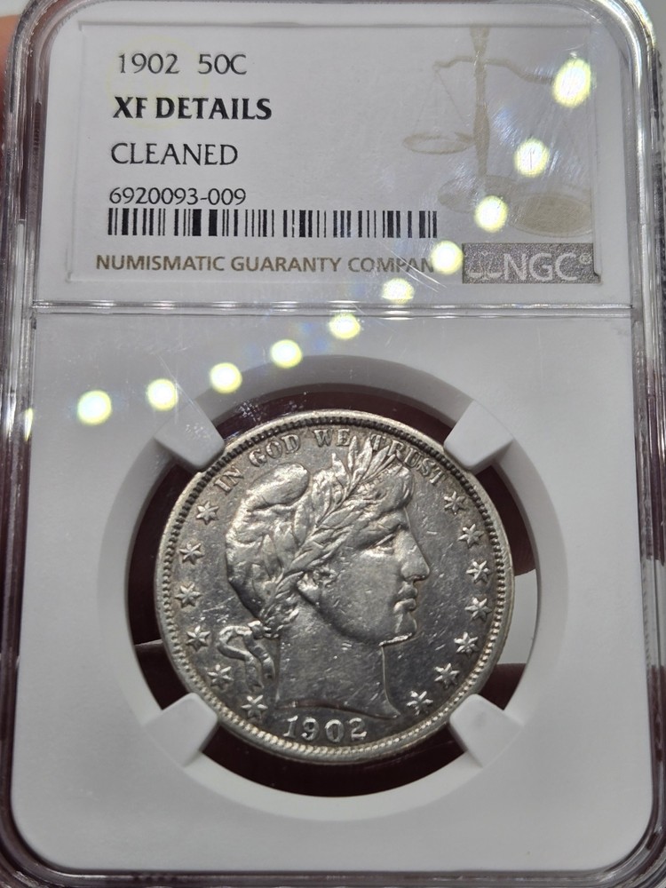 1902 Barber Half Dollar XF Details NGC certified