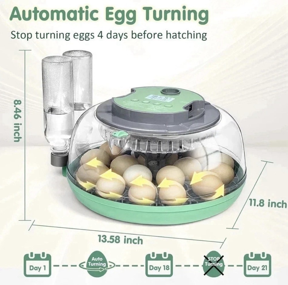 Egg Hatching Digital Automatic Turning 18 Egg Incubator With Egg Candling Light