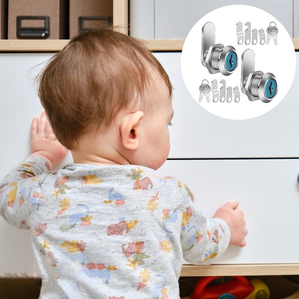 2 PCS Mailbox Locks, Mailbox Lock 16 mm, Comes with 4 Different Lock Plates, Sec