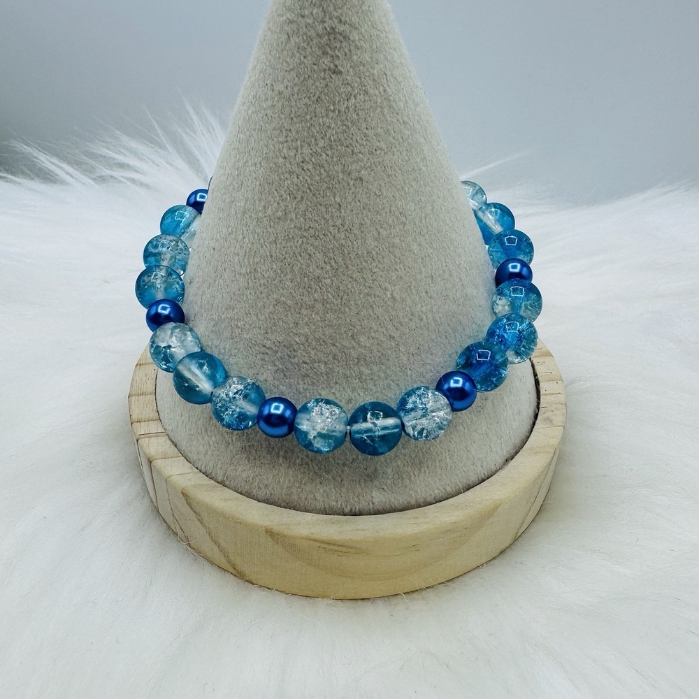 Gradient Glass Beaded Bracelet Style A Blue
