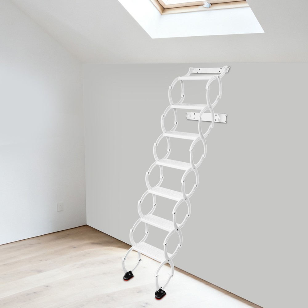 Wall Mounted Folding Ladder Retractable Folding Stair Telescoping Step Ladders