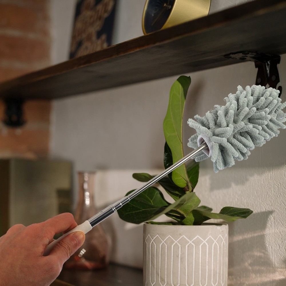 2 Pcs Multi-functional Reusable Dust Brush Duster Extendable Broom