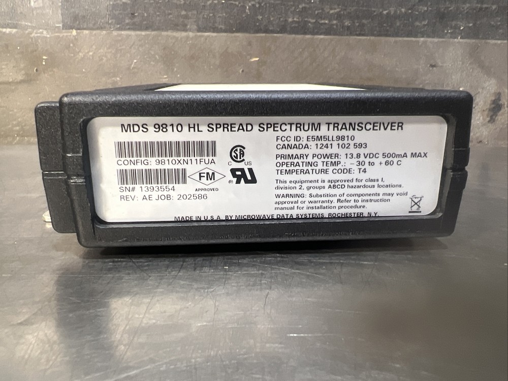 Microwave Data Systems MDS 9810 HL Spread Spectrum Transceiver. Used Surplus