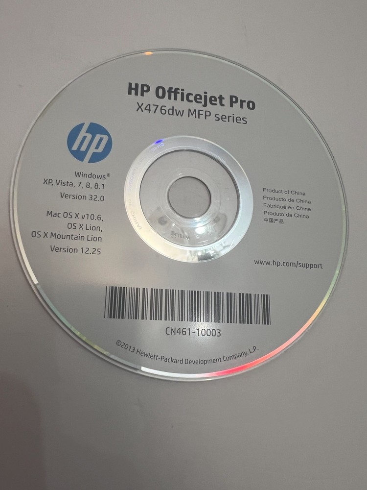 Hp Officejet Pro X476dw MFP Series Printer Software Driver CD DVD only MAC &WIN