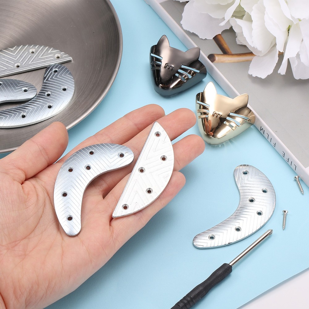 2Pcs Metal Shoes Pointed Protector Solid Toe Tip Cap Cover Elegant Silver Tone