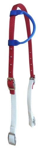Showman Red, White & Blue Nylon Single Ear Headstall