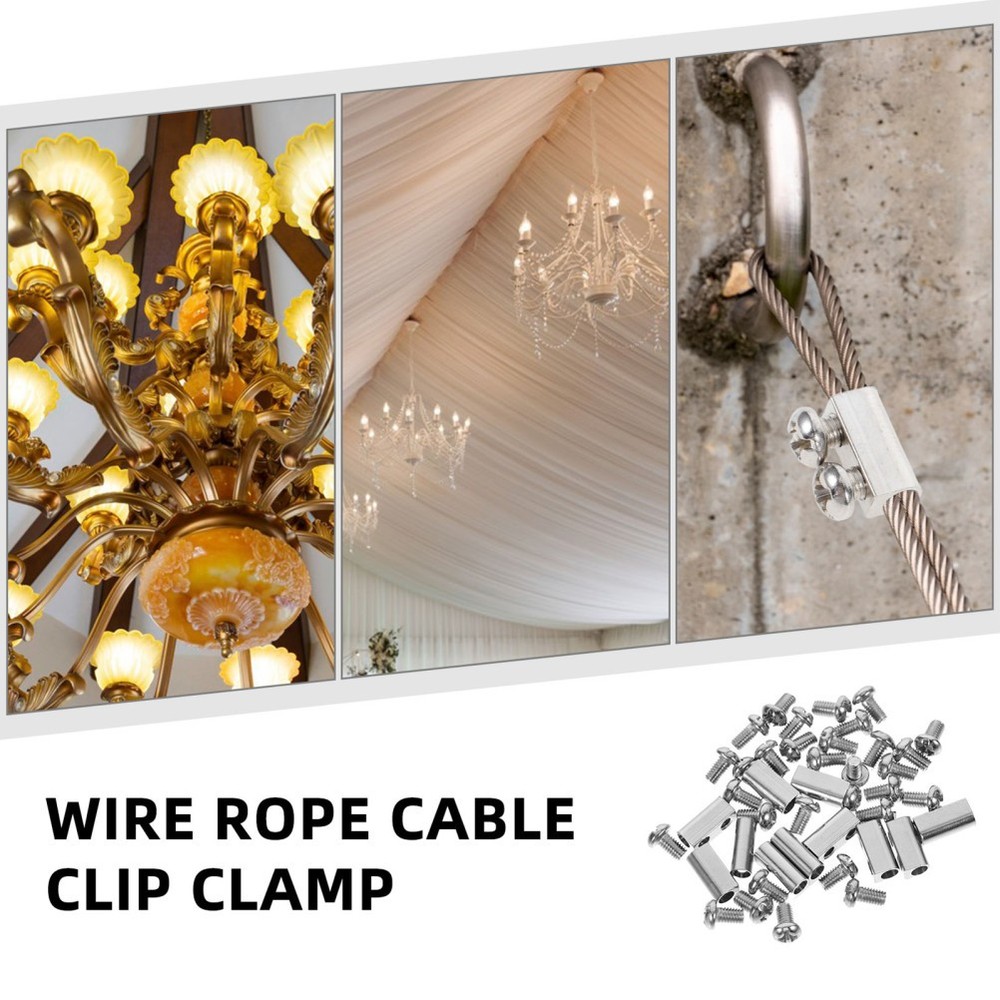 30 Pcs Light Hanging Clips Rope Clamp Adjustable Double Hole Wire
