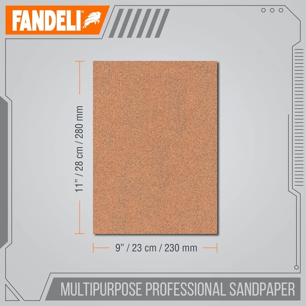 060 Grit Multipurpose Sandpaper Sheets, Brown , 9" x 11", 25-Sheet