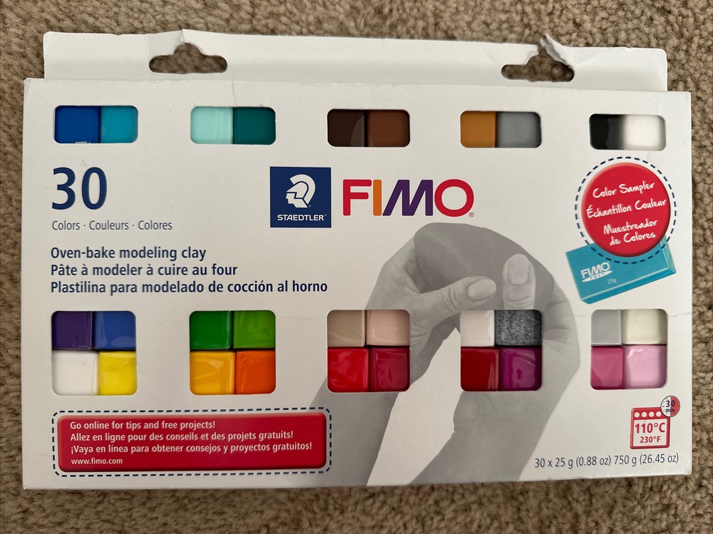 Fimo Oven Bake Modeling Clay Color Sampler 30 Colors.