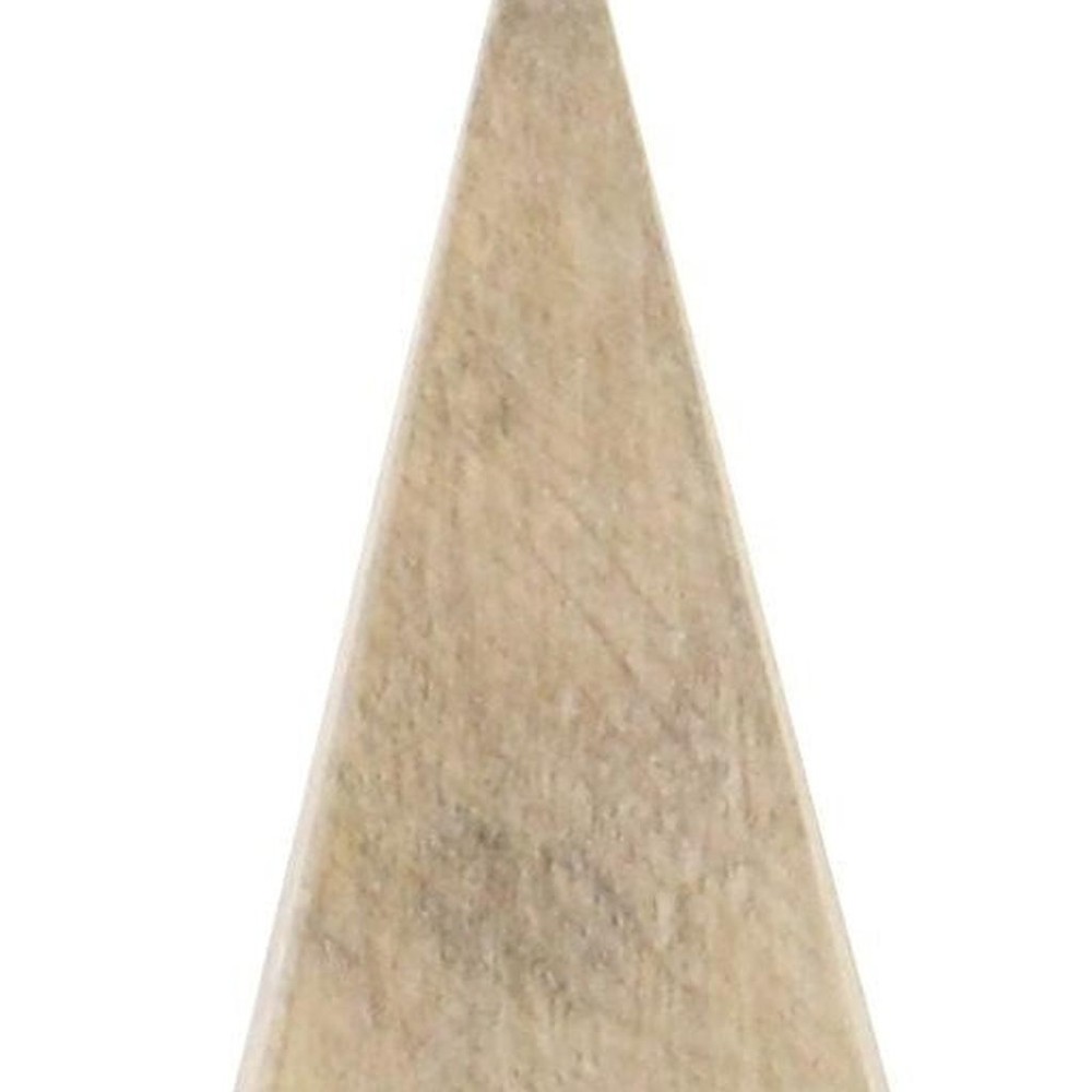 6" Natural Solid Wood Pyramid Decorative Sculpture