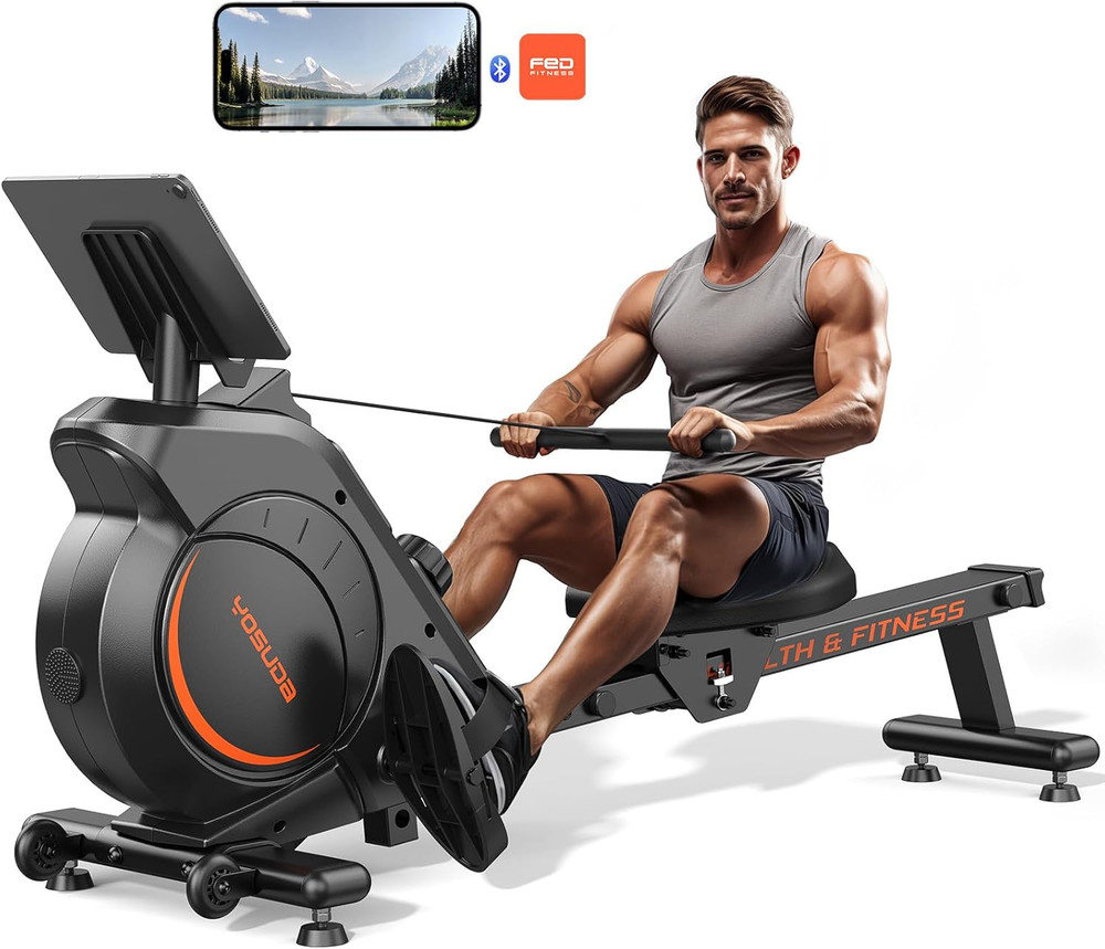 Magnetic/Water Rowing Machine for Home - Rower Machine Use with Bluetooth, App S