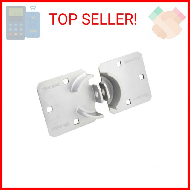 Master Lock Chrome Hasp Lock, Heavy Duty Hidden Shackle Lock and Hasp, Solid Ste