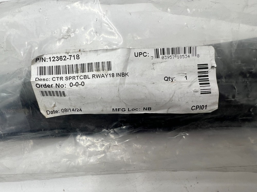 CABLE RUNWAY CENTER SUPPORT ASSEMBLY 18" 12362-718 Black