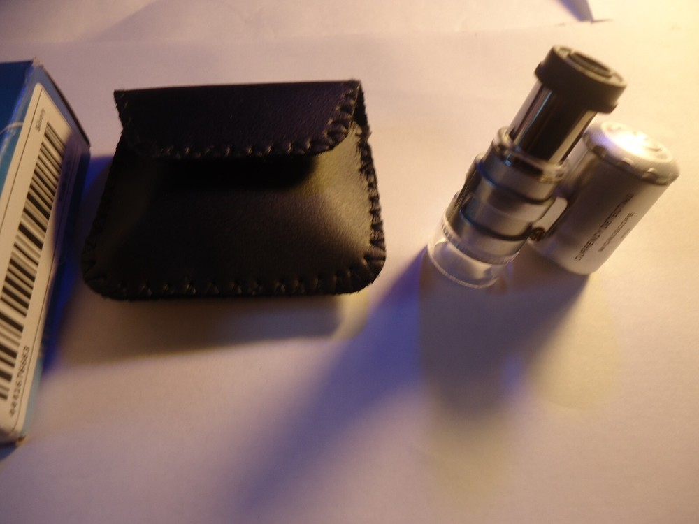 1- 60x microscope blue light white light with cases pocket size #lot5