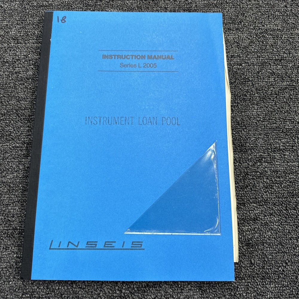 Linseis Series L2005 Instruction Manual