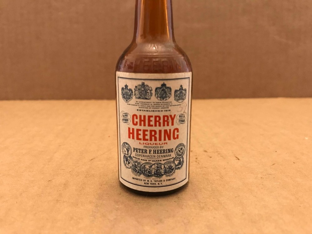 Vintage Cherry Heering Liqueur Empty Mini Bottle