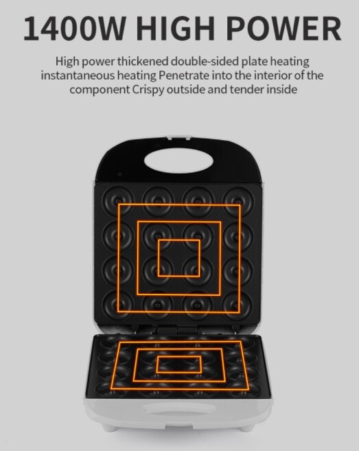 16 hole doughnut machine double-sided heating cake dessert Dim sum bread machine