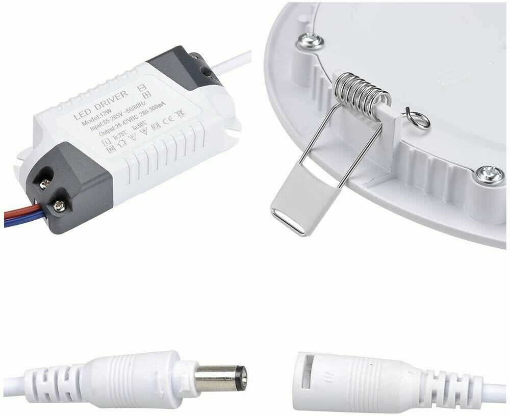 12W 6" LED Recessed Lighting 10 Pack Panel Ceiling Light Ultra-thin Cool White