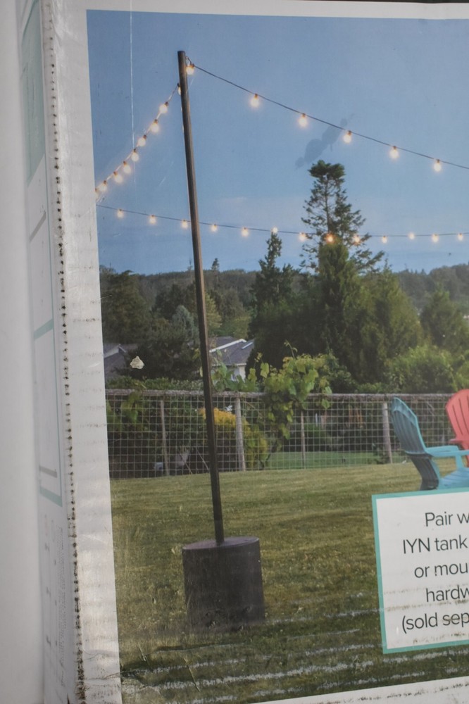 IYN Stands String Light Pole Stand Portable Black 3 PIece Assembly