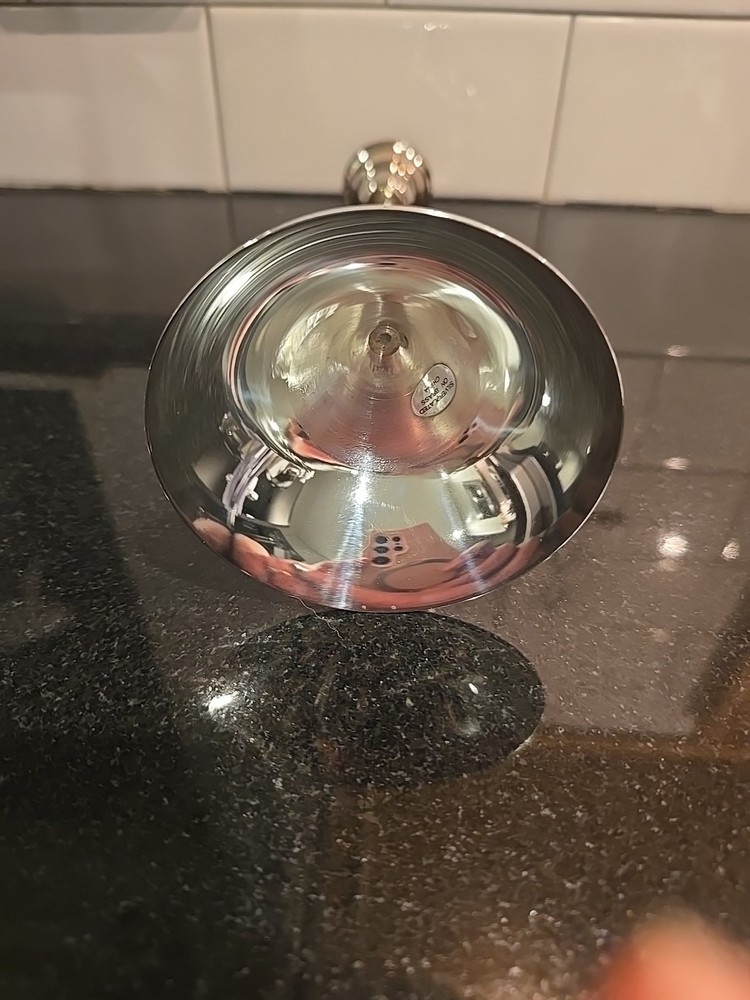 Vintage Silver Plated Bugle Horn Candlestick 8.25in