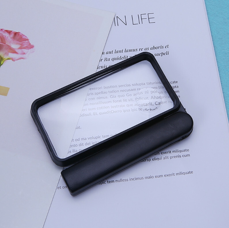 Hand-held Folding Rectangular Magnifying Glass 2.5/4X Double Lens Gift Magnifier