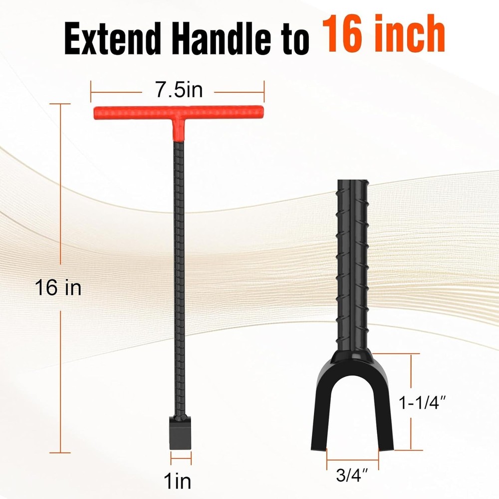 Heavy Duty 16-inch Steel Water Meter & Multi-Functional Access Tool
