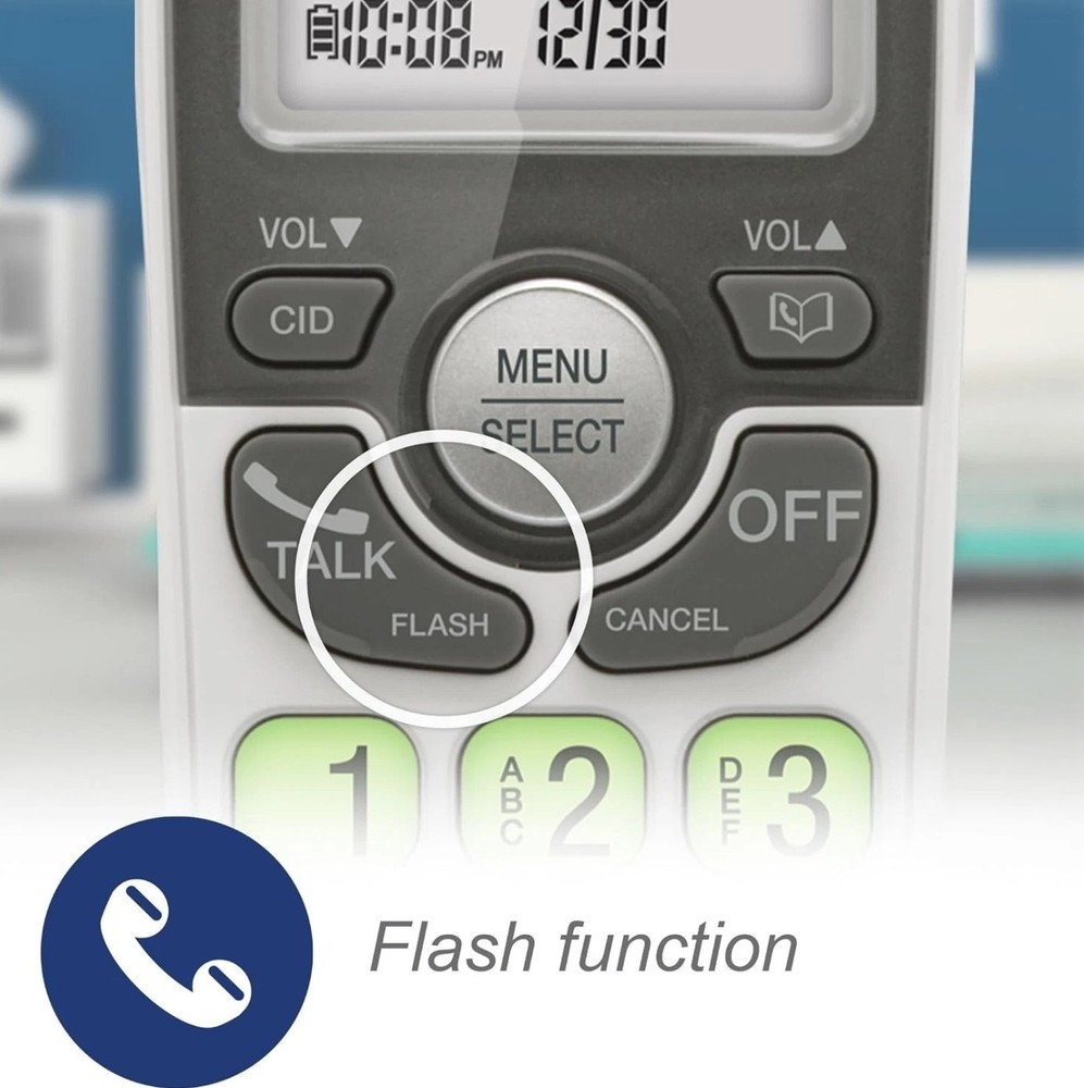 VTech Cordless Phone with DECT 6.0, Full-Duplex Speakerphone, Lighted Display, B