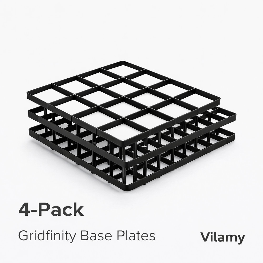 Gridfinity 4x4 Base Plate 168mm Modular Drawer Organizer Grid Black