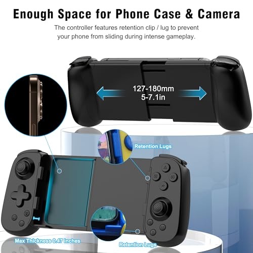 Wireless Phone Controller for iPhone/Android, Mobile Game Black | D6