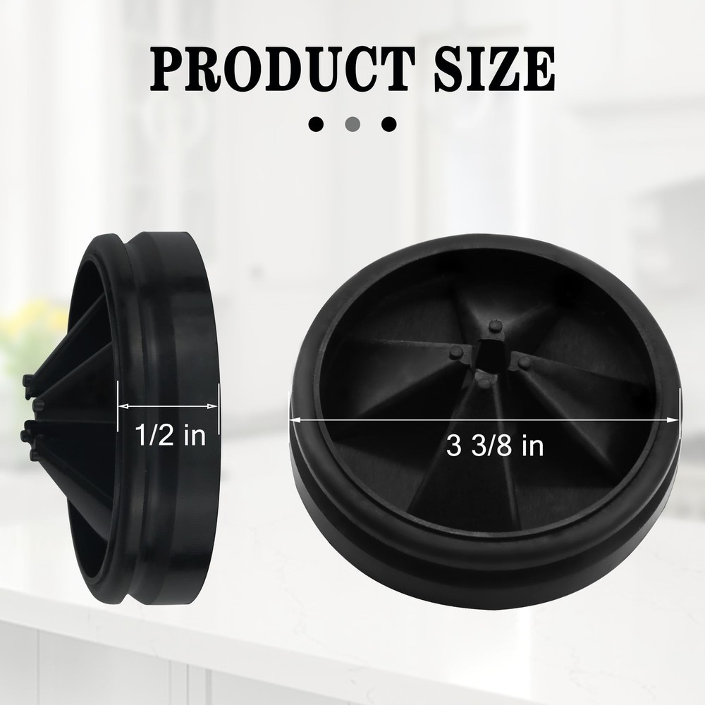 Garbage Disposal Splash Guard, 3 3/8" Upgraded for InSinkErator Black 2 Pack
