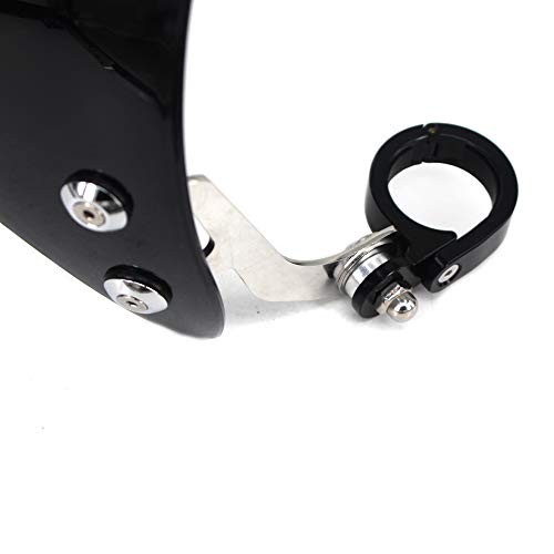 Windscreen 5" Round-Headlight Windshield 39-41mm Fork Mount Compatible Black