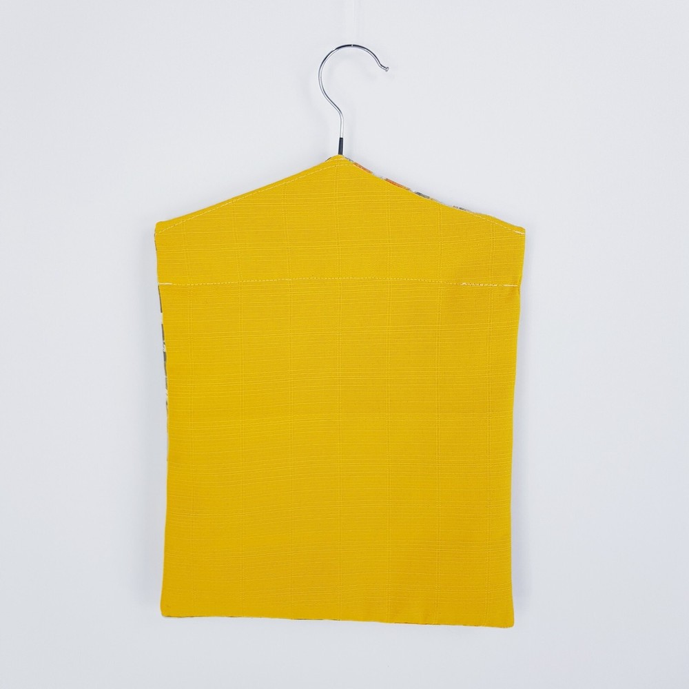 Peg Bag Handmade Beige Light Blue Abstract Lined Laundry Clothes Peg Holder