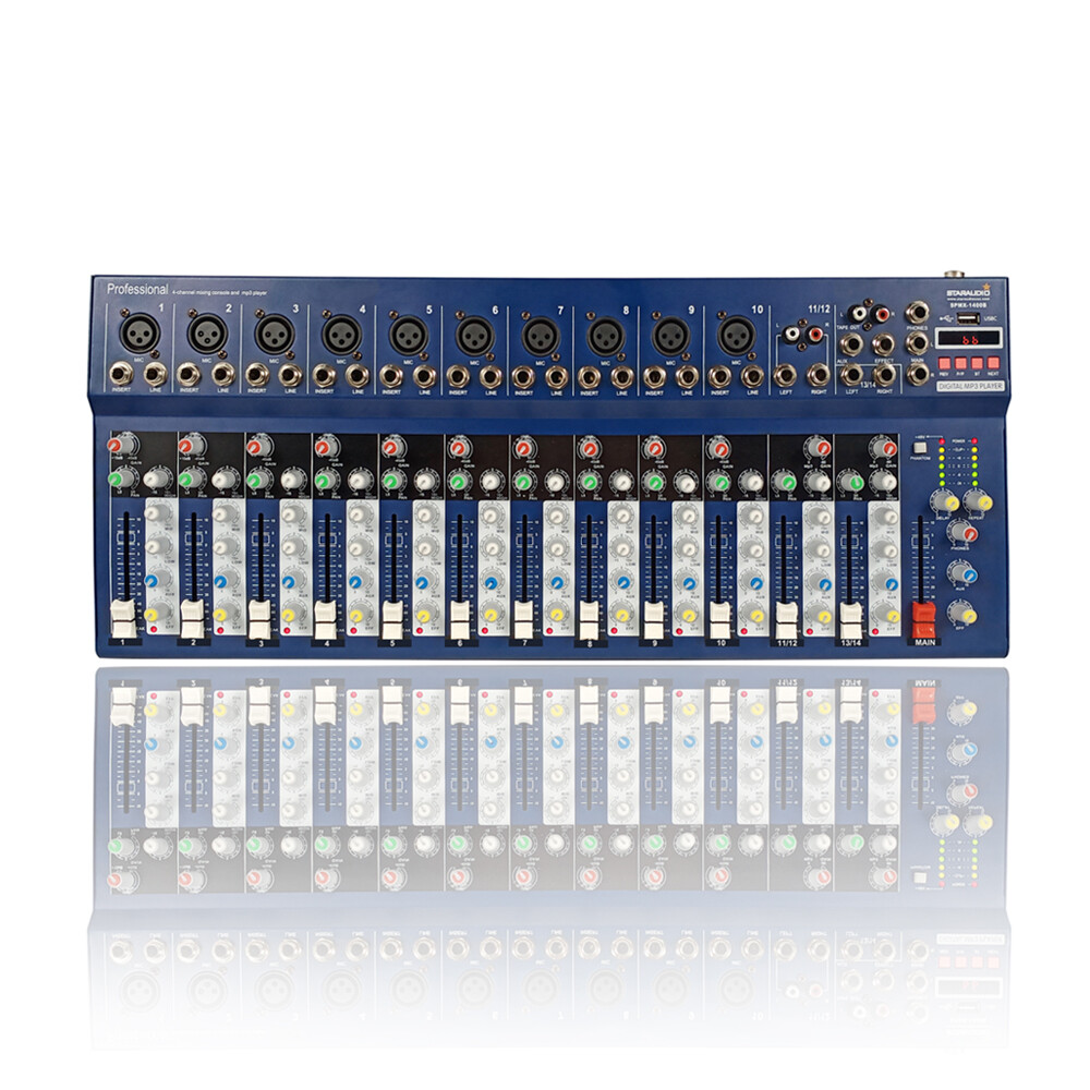 Pro 14CH Audio Mixer Function USB Mixing Console Stage Live Studio Mixer System